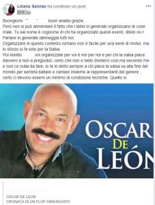 Concierto Oscar De León un Flop en Roma