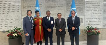 De izquierda a derecha Agustín Zimmerman Representante de la FAO en Colombia, la Primera Dama de Nariño Ingrid Córtes, el Gobernador de Nariño Luis Alfonso Escobar, el Director de la ART Raúl Delgado y el Representante Permanente Alterno de Colombia ante la ONU en Roma Néstor Pongutá.